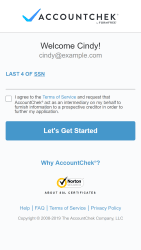 AccountChek - Previous Design - Mobile - Login